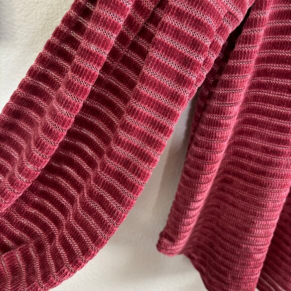 Hannah Red Burgundy Long Sleeve Crew Neck Sweater Women's Size Large - Picture 7 of 8